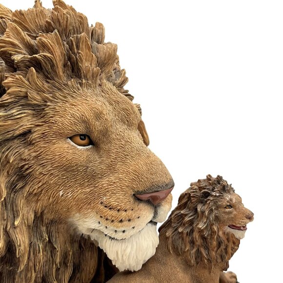 Vintage Majestic Lions Bust & Full Body RARE Statue Collectible Wildlife Decor - Picture 8 of 13